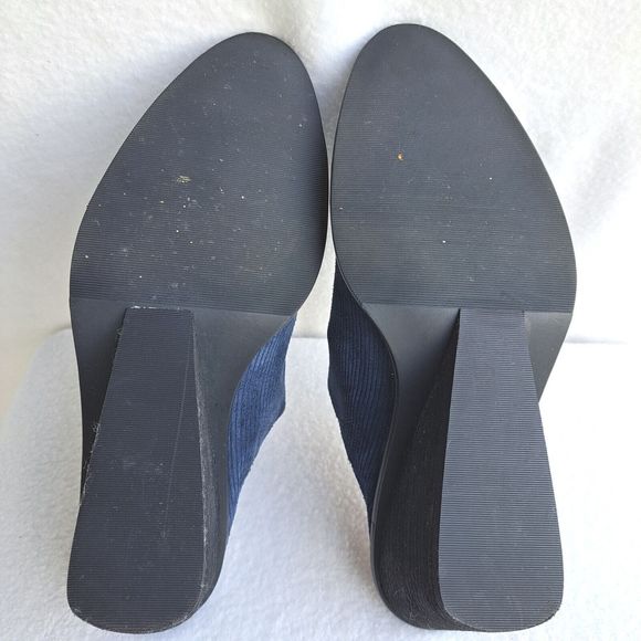 Dr. Scholl's Maxwell Mule Wedge Sz 11 Shoes Blue Suede Peasant Boho Slip… - Picture 8 of 10
